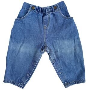 Vintage Perfect Pals Baby Denim Jeans 18M Snap Leg Elastic Waist USA
